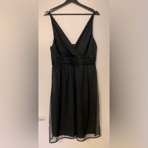 Black V neck dress